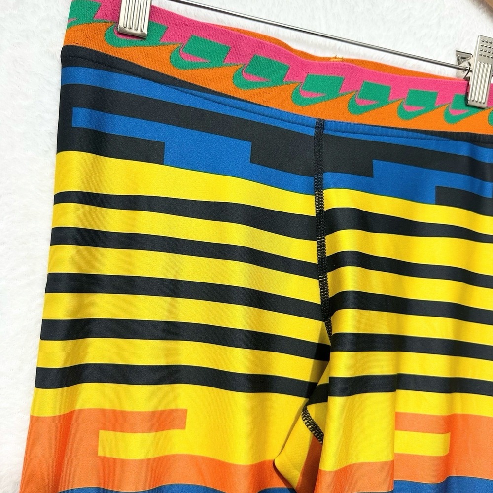 Nike Pro HyperWarm Leggings XS Multicolor Striped Graphic Retro 80s Rainbow pant - Picture 5 of 10